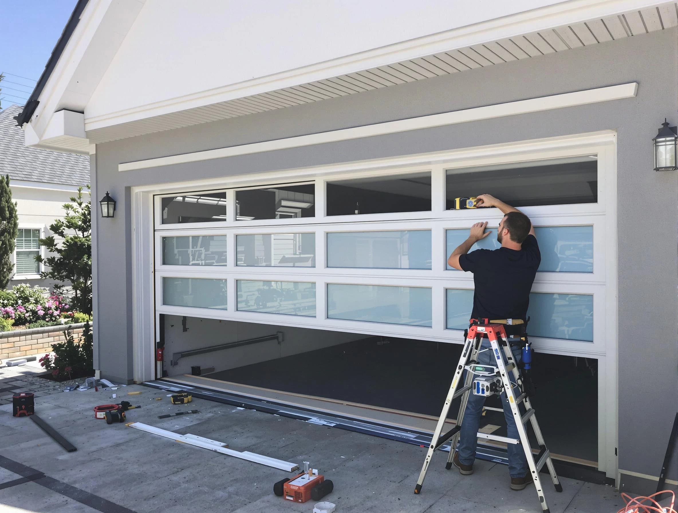 Helena Garage Door Repair team performing garage door replacement in Helena
