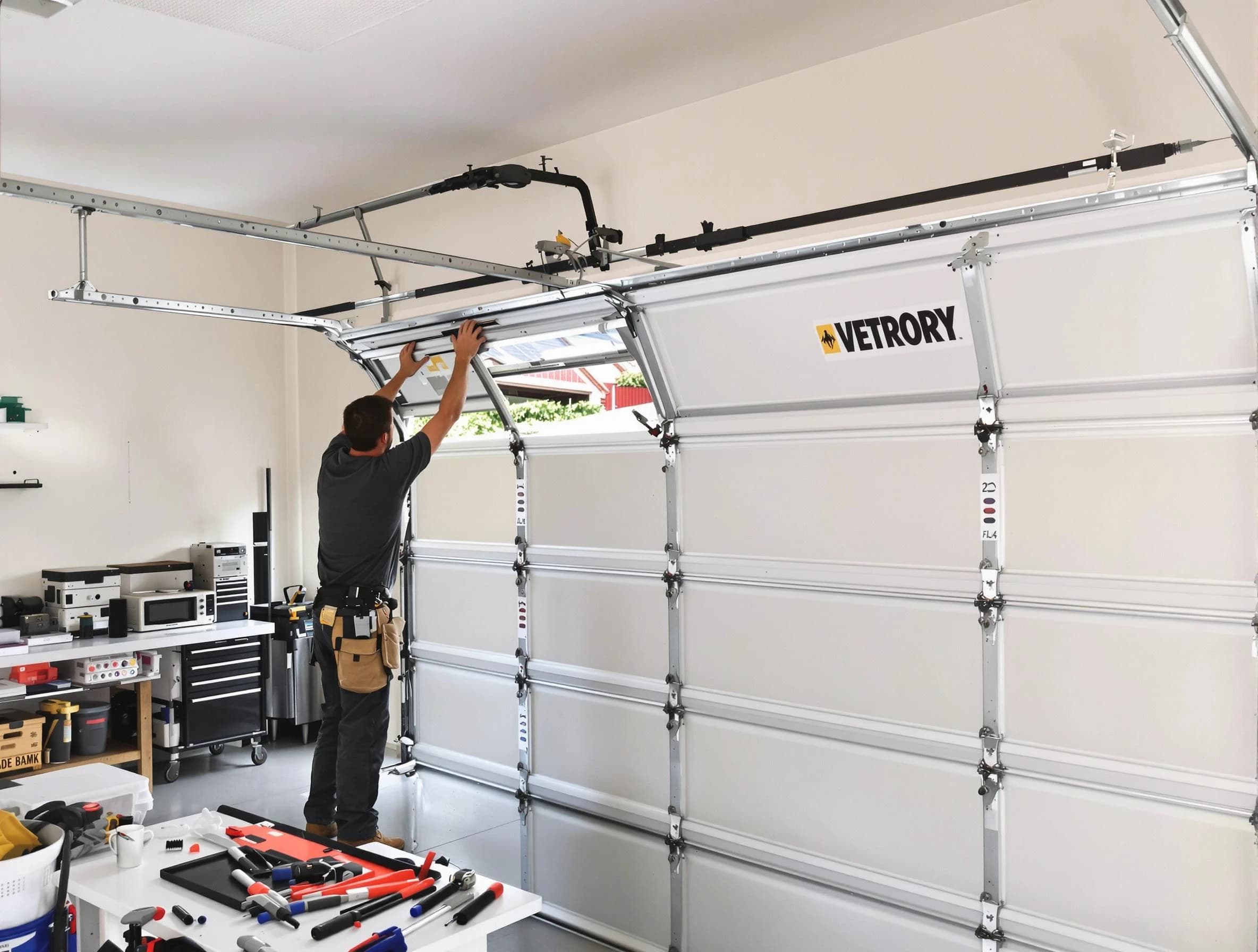 Helena Garage Door Repair technician performing section replacement in Helena