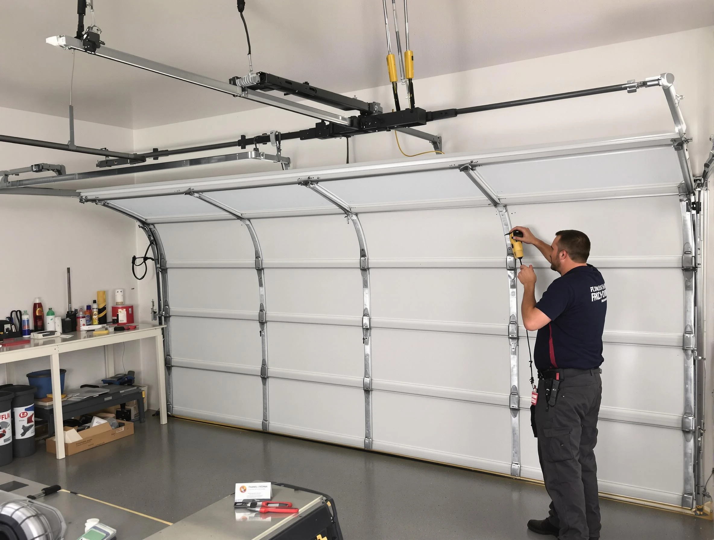 Helena Garage Door Repair certified technician performing overhead door system repair in Helena